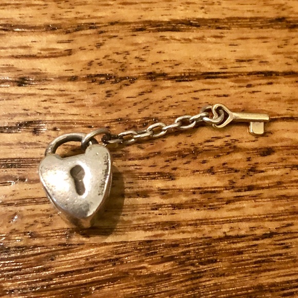 Pandora Jewelry - Pandora Silver Lock and Key Charm w/ 14k gold key Pandora Jewelry - Pandora Silver Lock and Key Charm w/ 14k gold key